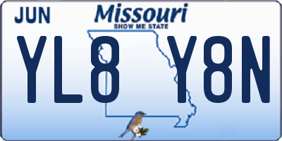 MO license plate YL8Y8N