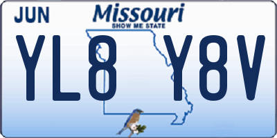 MO license plate YL8Y8V