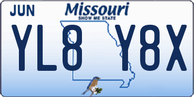 MO license plate YL8Y8X