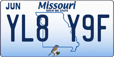 MO license plate YL8Y9F