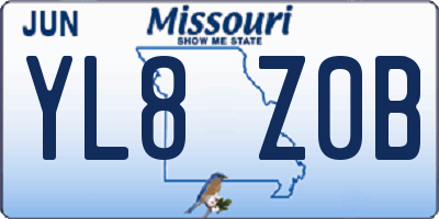 MO license plate YL8Z0B