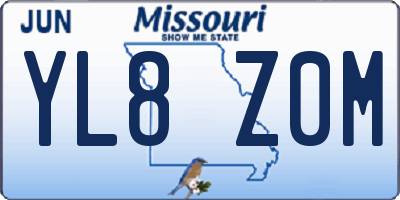 MO license plate YL8Z0M