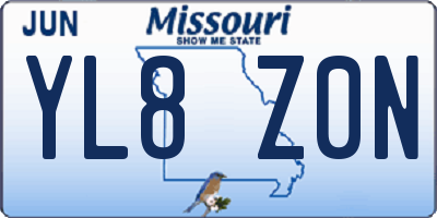 MO license plate YL8Z0N