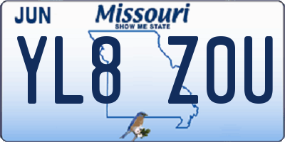 MO license plate YL8Z0U