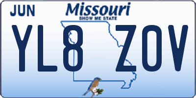 MO license plate YL8Z0V