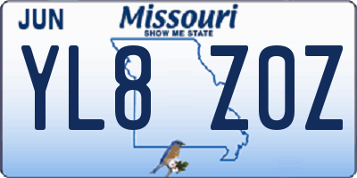 MO license plate YL8Z0Z