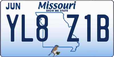 MO license plate YL8Z1B