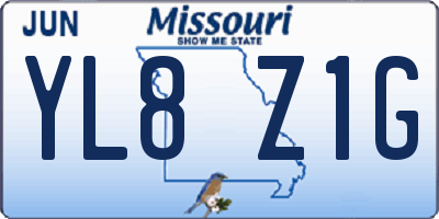 MO license plate YL8Z1G