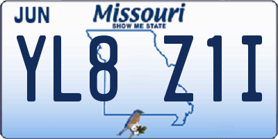 MO license plate YL8Z1I