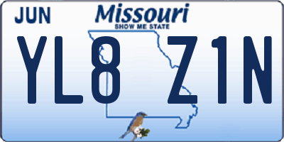 MO license plate YL8Z1N