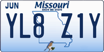 MO license plate YL8Z1Y