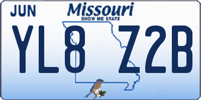 MO license plate YL8Z2B