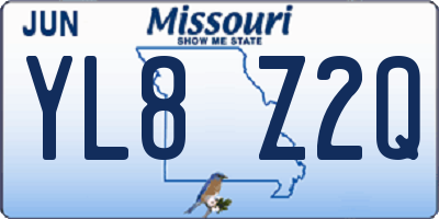 MO license plate YL8Z2Q