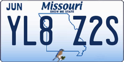 MO license plate YL8Z2S