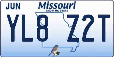 MO license plate YL8Z2T
