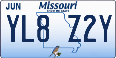 MO license plate YL8Z2Y