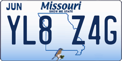 MO license plate YL8Z4G