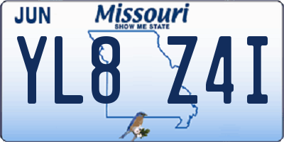 MO license plate YL8Z4I