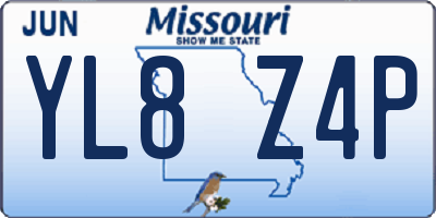 MO license plate YL8Z4P