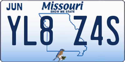 MO license plate YL8Z4S