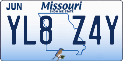 MO license plate YL8Z4Y