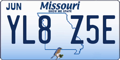 MO license plate YL8Z5E