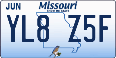 MO license plate YL8Z5F