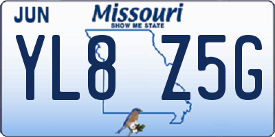MO license plate YL8Z5G
