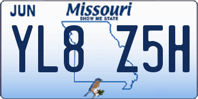 MO license plate YL8Z5H