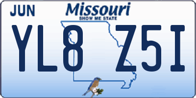 MO license plate YL8Z5I