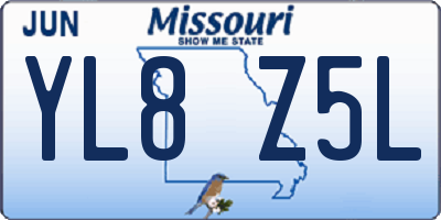 MO license plate YL8Z5L