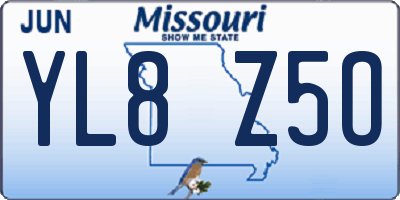 MO license plate YL8Z5O