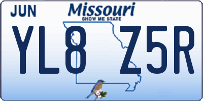 MO license plate YL8Z5R