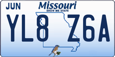 MO license plate YL8Z6A