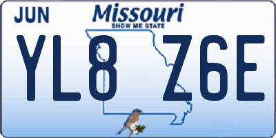 MO license plate YL8Z6E