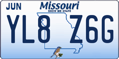 MO license plate YL8Z6G