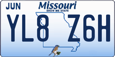 MO license plate YL8Z6H