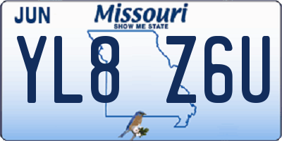 MO license plate YL8Z6U