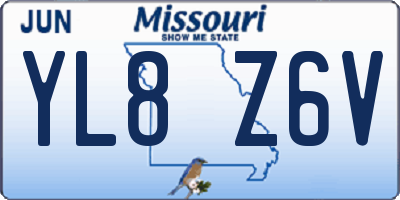 MO license plate YL8Z6V