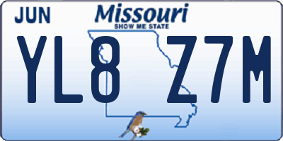 MO license plate YL8Z7M