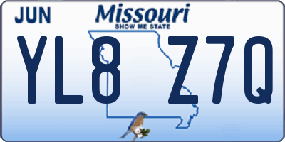 MO license plate YL8Z7Q
