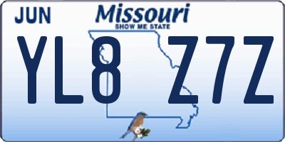 MO license plate YL8Z7Z