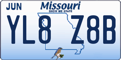 MO license plate YL8Z8B