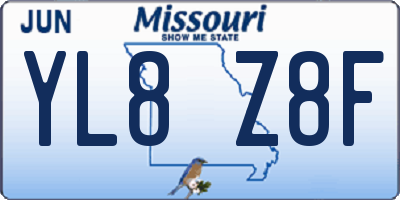 MO license plate YL8Z8F