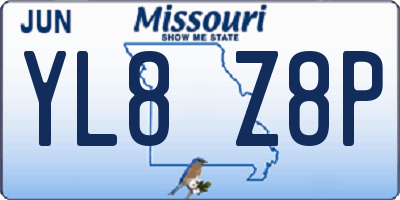 MO license plate YL8Z8P