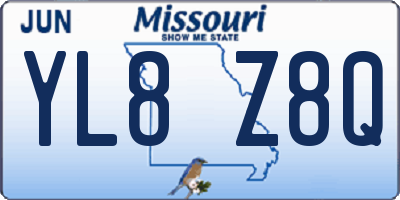 MO license plate YL8Z8Q