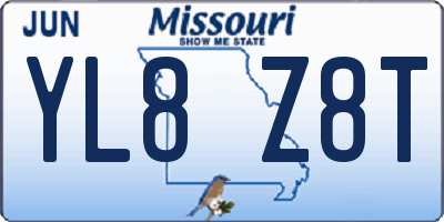 MO license plate YL8Z8T