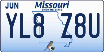 MO license plate YL8Z8U