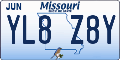 MO license plate YL8Z8Y