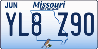 MO license plate YL8Z9O